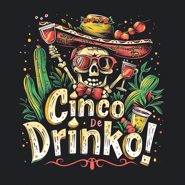 Photo a black shirt with a skull and cactus on it