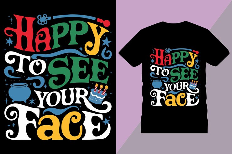 फोटो a black shirt with the words happy to see your face