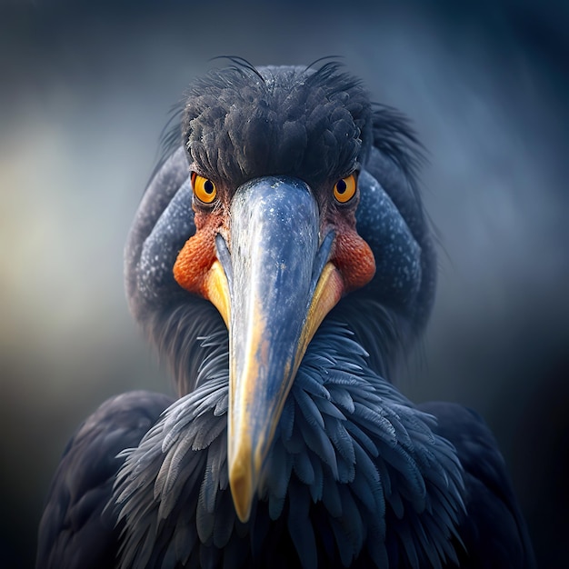 A black shoebill stork