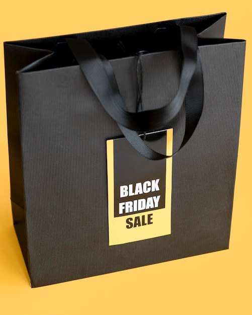 Photo black shopping bag for black friday sales