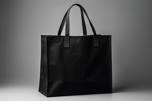 A black shopping bag mockup