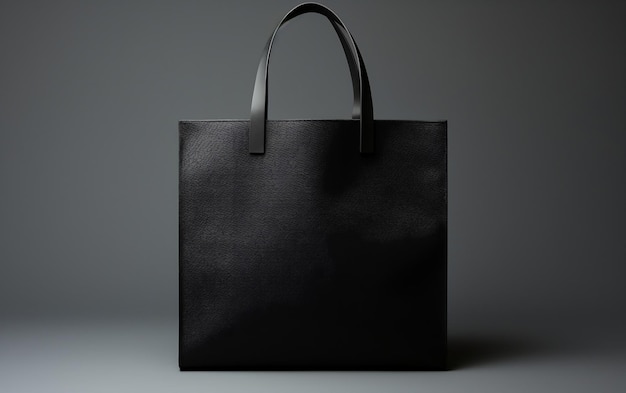 Black shopping bag with no logo Generative Ai