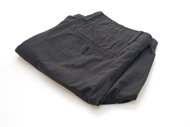 black short pant fold isolated on white background