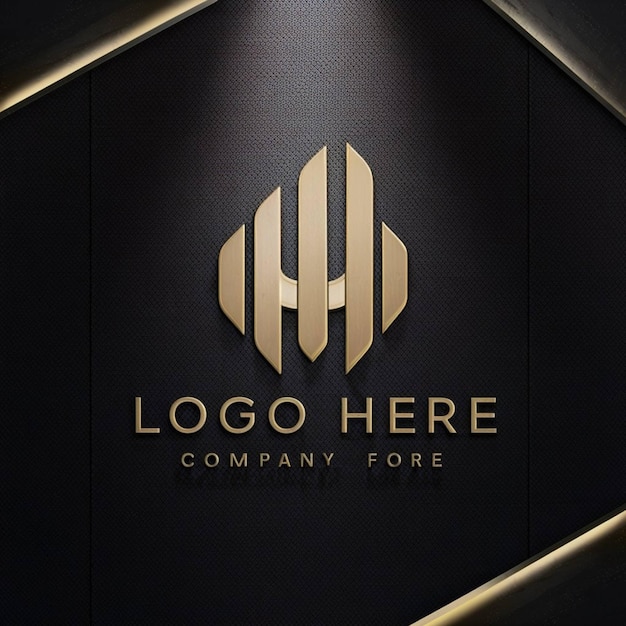 a black sign that says logo here here