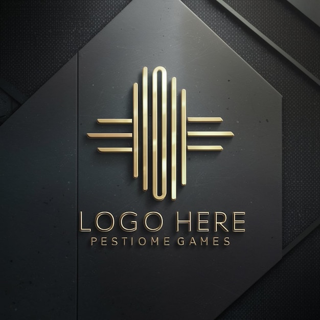 a black sign that says  logo here  on it