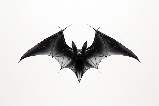 Black silhouette of bat Generative ai