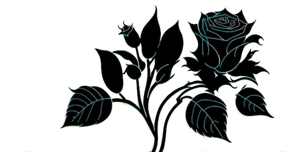 Black silhouette of flowers on a gray background