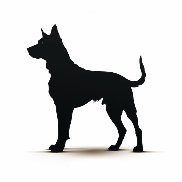 Photo black silhouette illustration of a dog