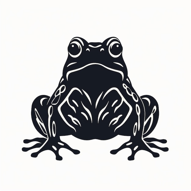 Photo black silhouette illustration of a frog