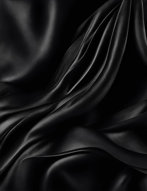 豪華なテクスチャ スタイルの深い黒の図の黒い絹の背景