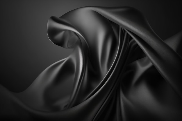 A black silk fabric background