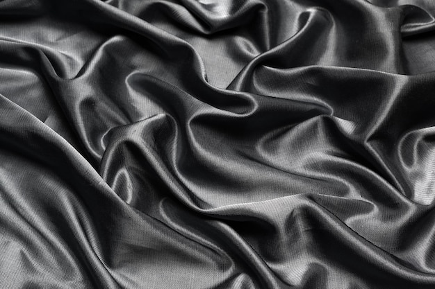 Черная шелковая ткань фон