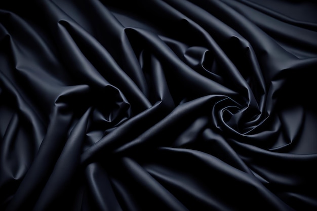 A black silk fabric with a spiral in the center