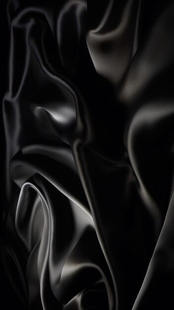 Фото Черный шелк текстуры элегантный фон