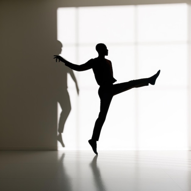 Photo black silohuette of a person dancing