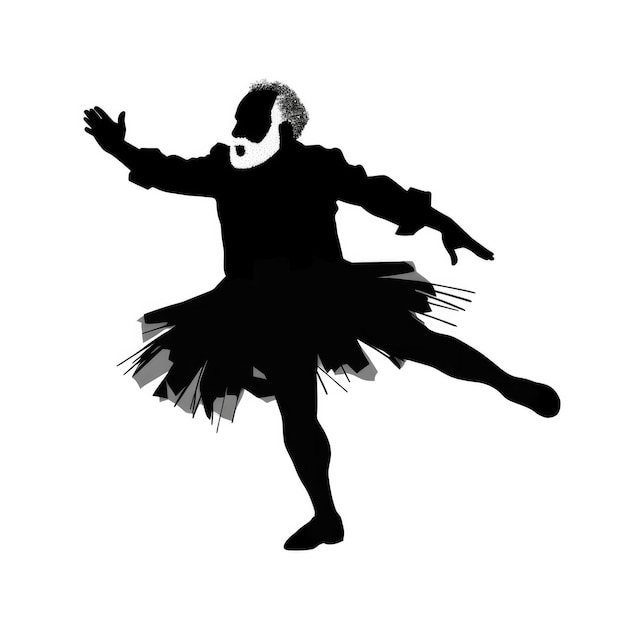 ダンスをしている人の黒いシロヘット