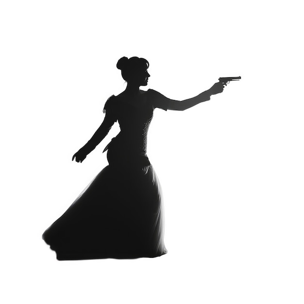 Foto silhouette nera di una persona che balla