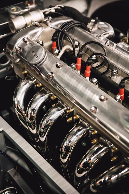 Black and silver car engine photo