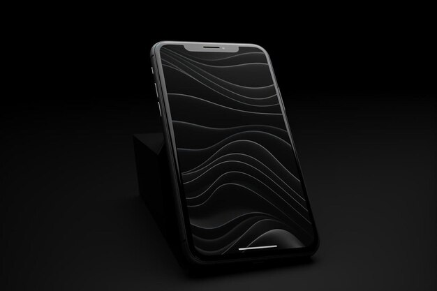 a black and silver cell phone with a black background.