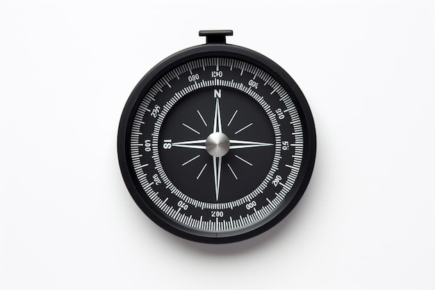 Photo a black and silver compass with the number 10 on it