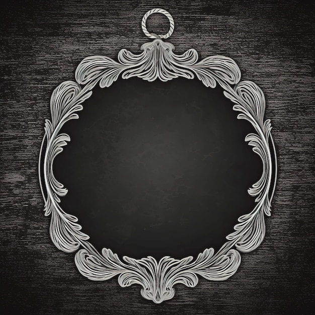 A black and silver frame with a gold ring in the middle.