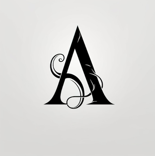 Photo a black and silver letter a and a symbol that says a.