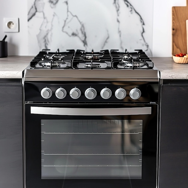 Photo a black and silver stove with the number 10 on it