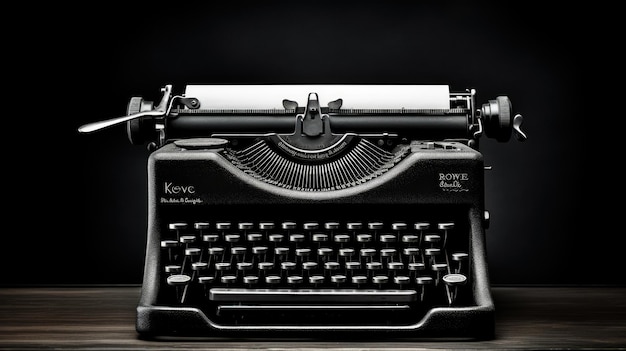 a black and silver typewriter with the word kfc on the top.