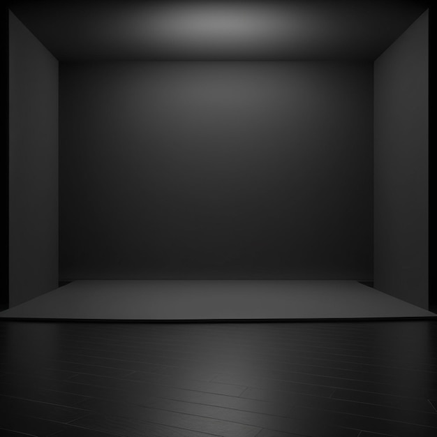 black simple room mockup