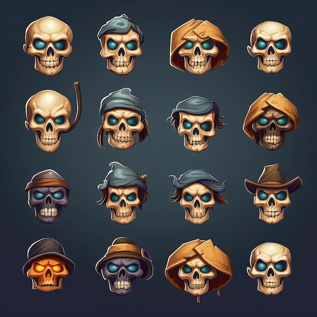 black skull death game ai generated evil symbol anatomy scary background pirate black skull death game illustration