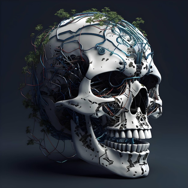 black skull evil skeleton head halloween concept generative ai