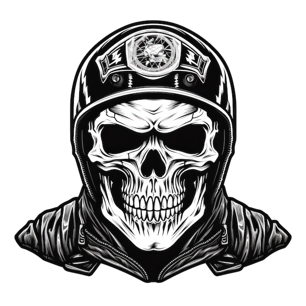 Premium AI Image black skull motorcycle club logo isolated Premium AI Image black skull motorcycle club logo isolated