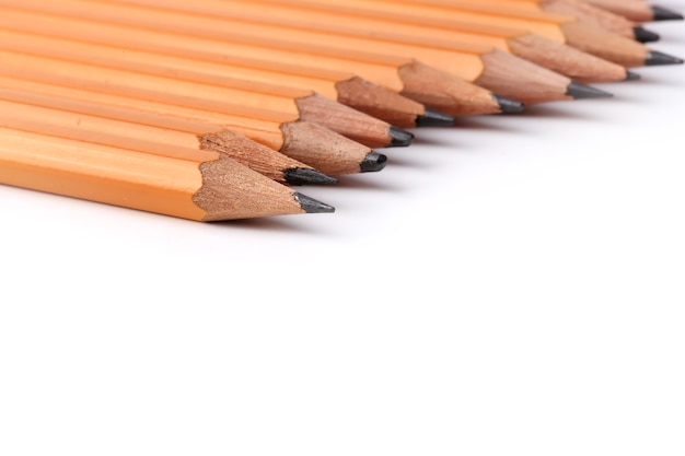 Black slate pencils isolated on a white background