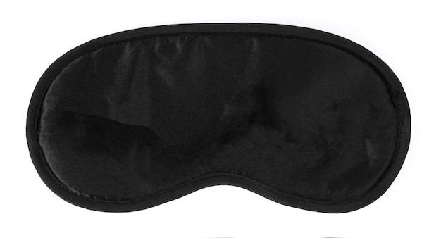 Фото Черная маска для сна на белом фоне.