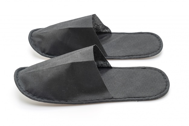 Photo black slipper shoes