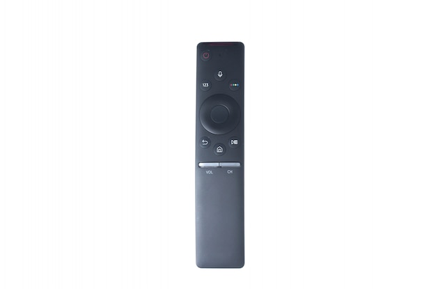 Black smart tv remote controller isolated