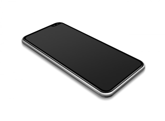 Photo black smartphone on white background