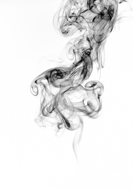 Black smoke abstract on white background