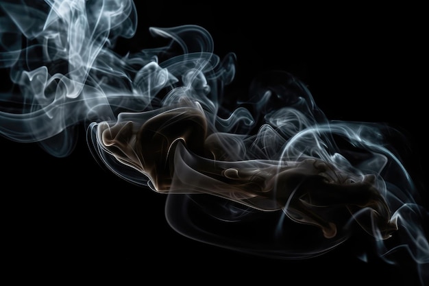 Black Smoke On Black Background Generative AI