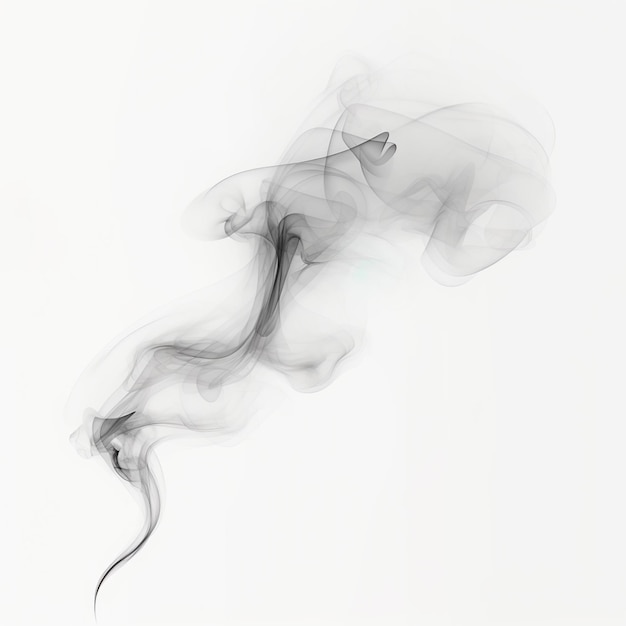 Black smoke isolated on white background