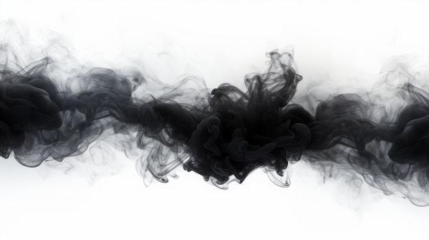 Photo black smoke on white background