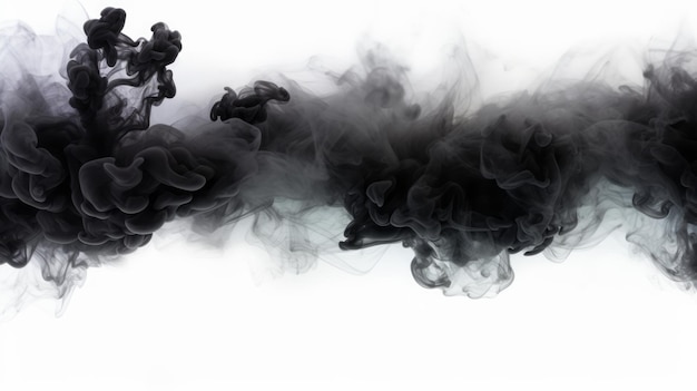 Photo black smoke on white background