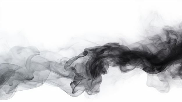 Photo black smoke on white background