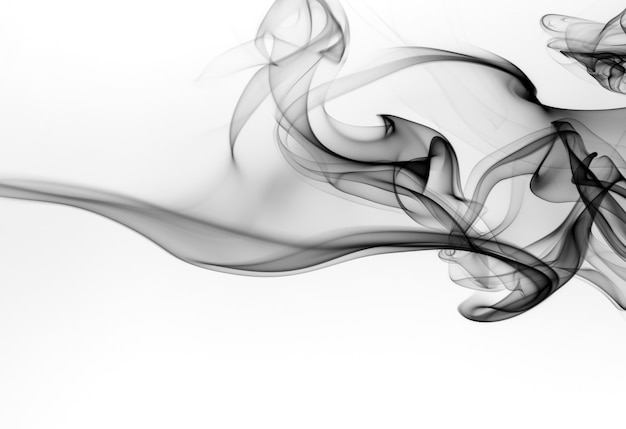 Black smoke on white background