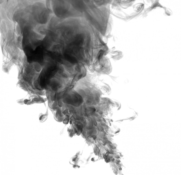 Photo black smoke on a white background