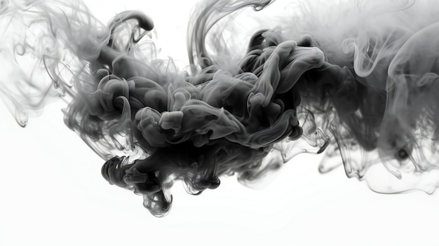 Black smoke on a white background