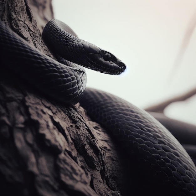 black snake on a branch