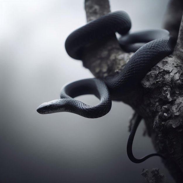 black snake on a branch