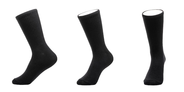 Photo black socks on a white background