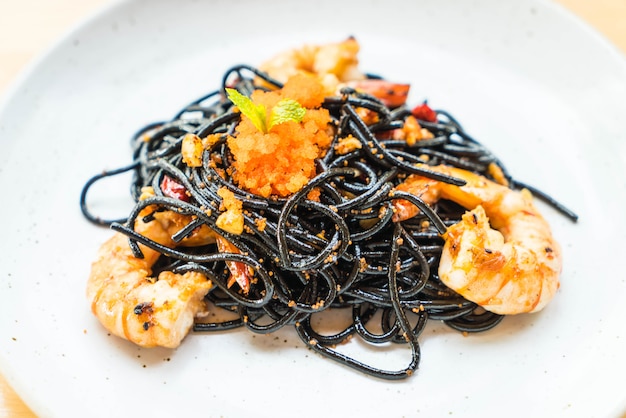 black spaghetti with shrimp